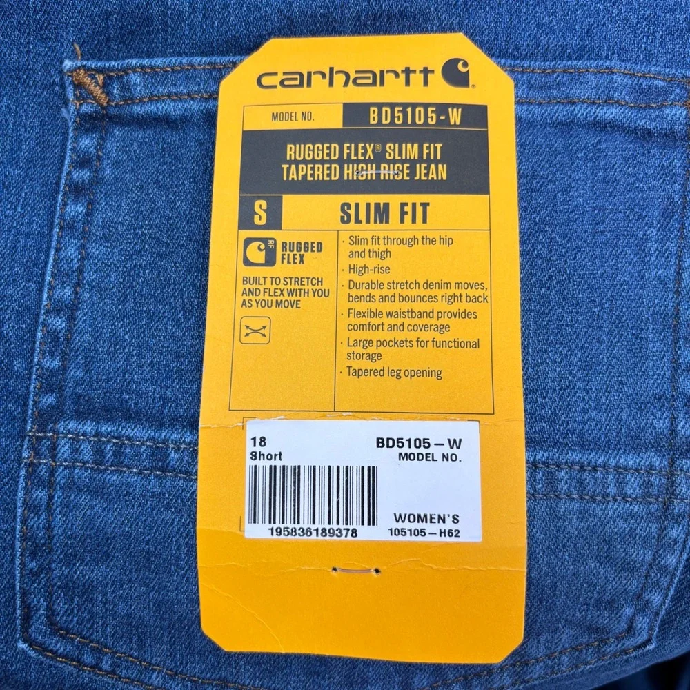 Carhartt‎ Women's Rugged Flex Slim Fit High-Rise Jeans Size 18 Short NWT